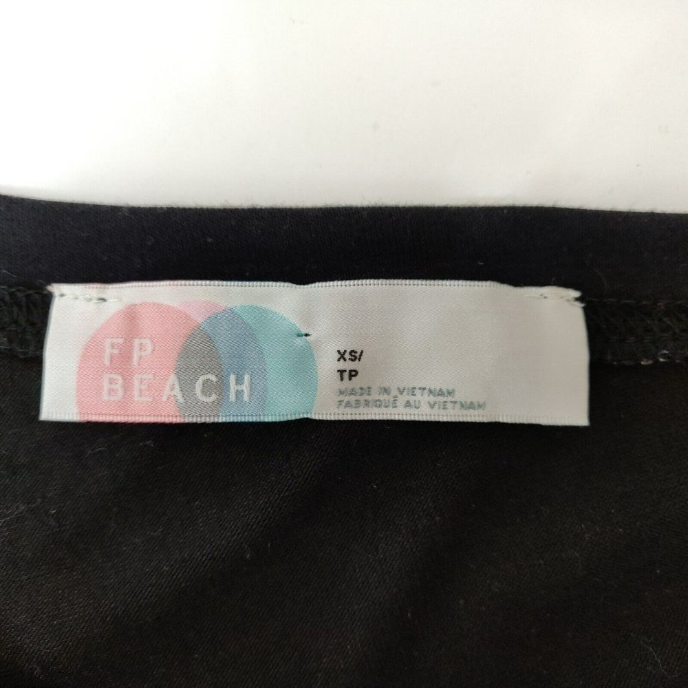 FREE PEOPLE Beach Tunic Midi Dress Size XS Black Stretch Slouchy Casual Relaxed - Picture 8 of 9